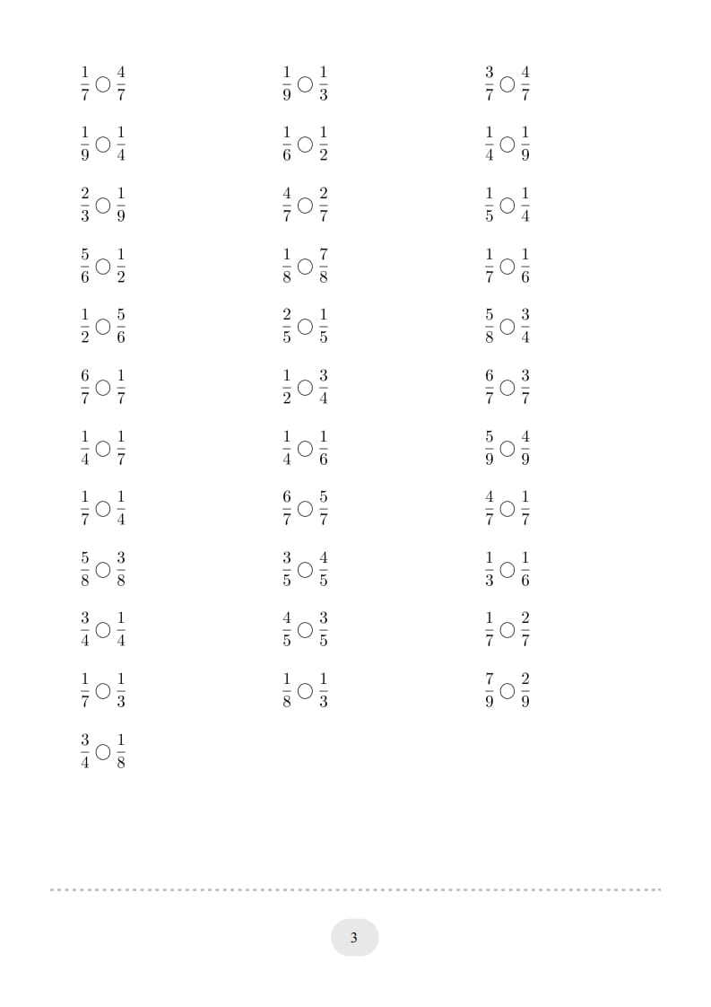 图片[3]-三年级数学上册口算题(分数比大小)1000题（人教版）-学习资料站