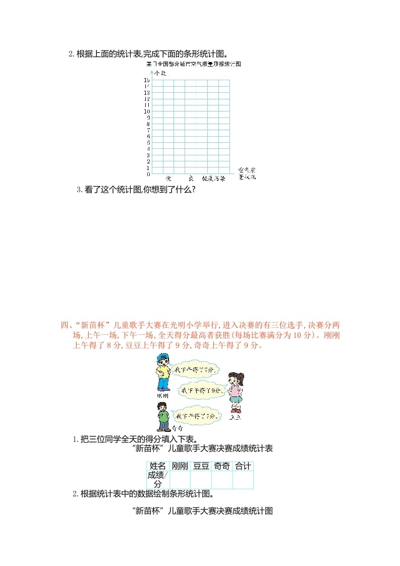 图片[3]-四年级数学上册第七单元测试卷（人教版）-学习资料站
