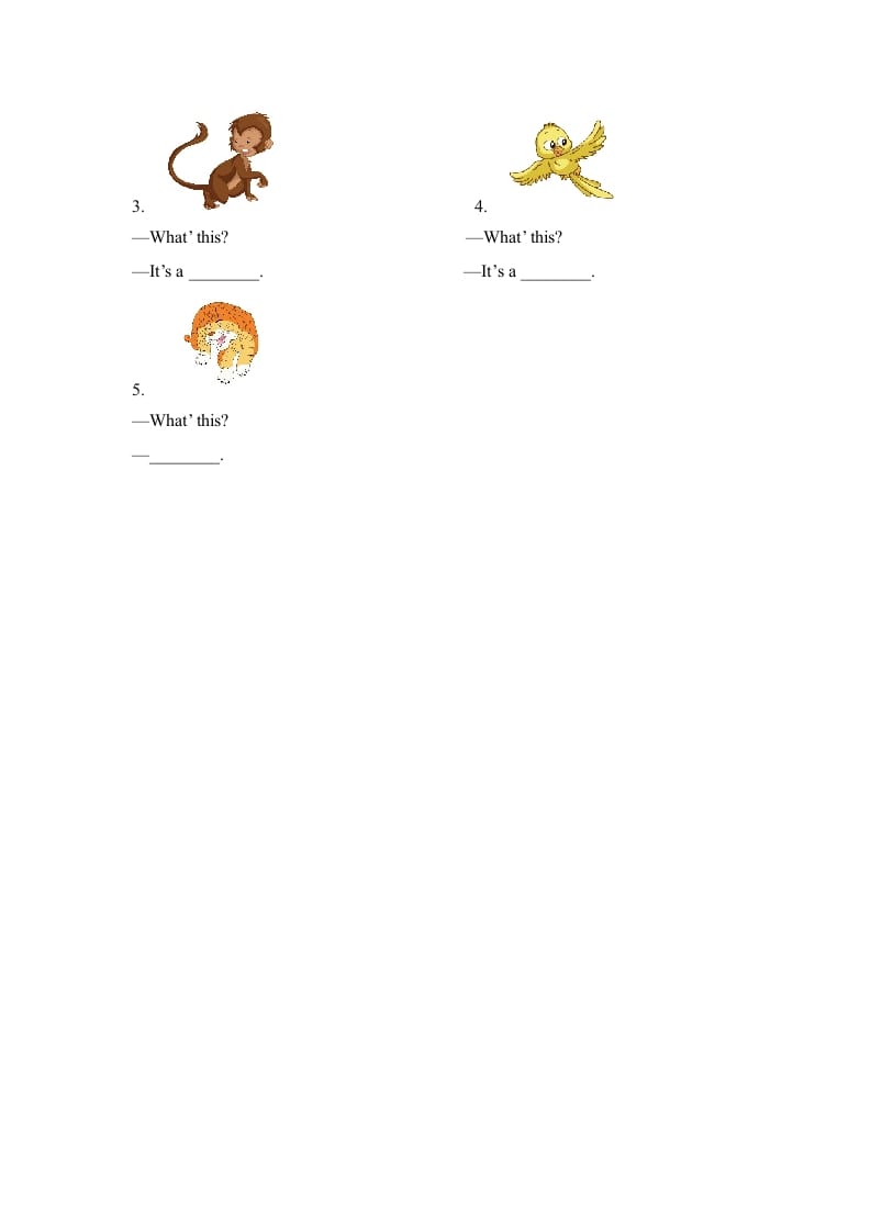 图片[2]-一年级英语上册Unit3_Lesson2课时训练（人教一起点）-学习资料站