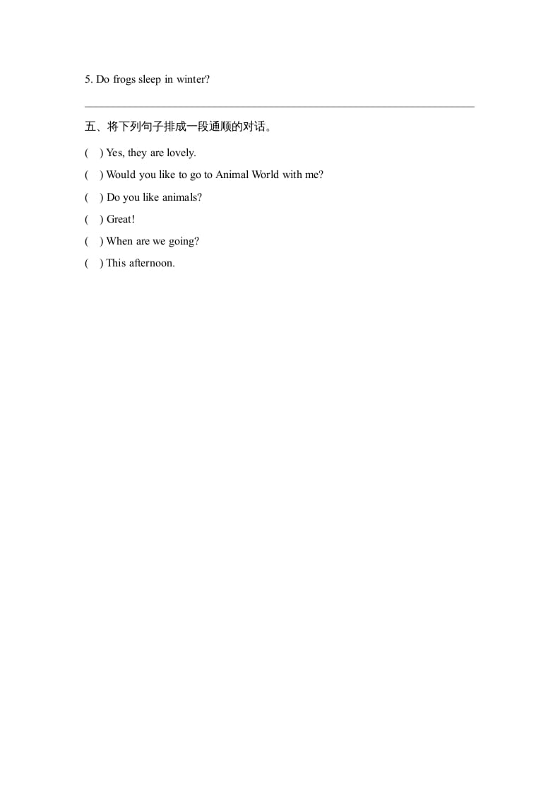 图片[3]-六年级英语上册Unit5_Lesson3_课时训练（人教版一起点）-学习资料站