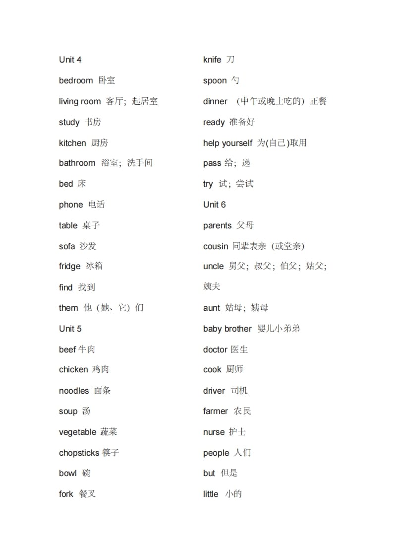 图片[2]-四年级英语上册单词表（人教PEP）-学习资料站