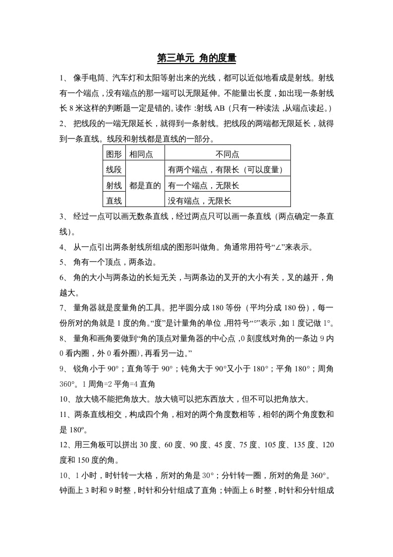 四年级数学上册第3单元归纳总结（人教版）-学习资料站