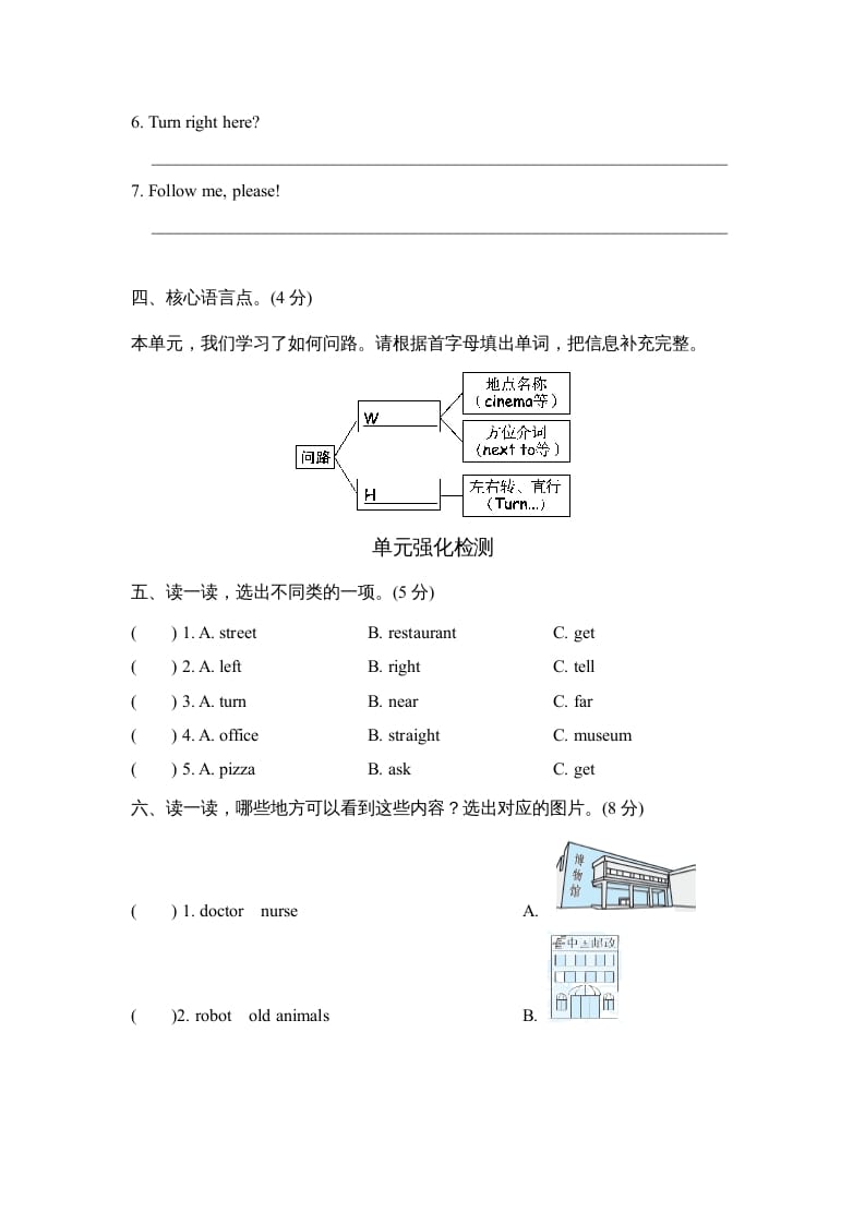 图片[2]-六年级英语上册Unit1单元知识梳理卷（人教版PEP）-学习资料站