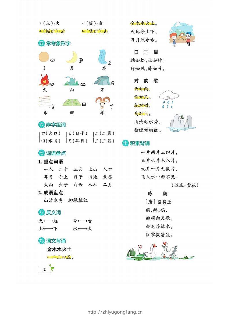 图片[2]-一上语文必考梳理-学习资料站