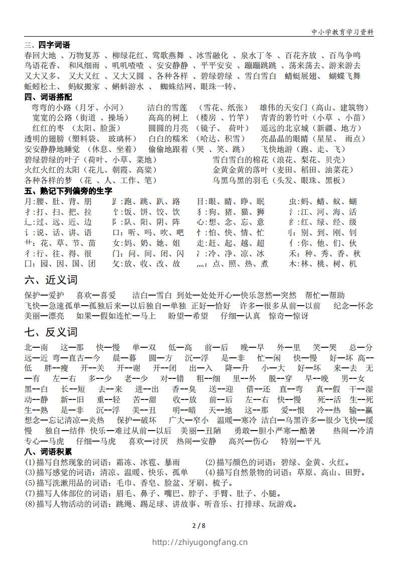 图片[2]-一年级语文下册复习资料(全面、经典)-学习资料站