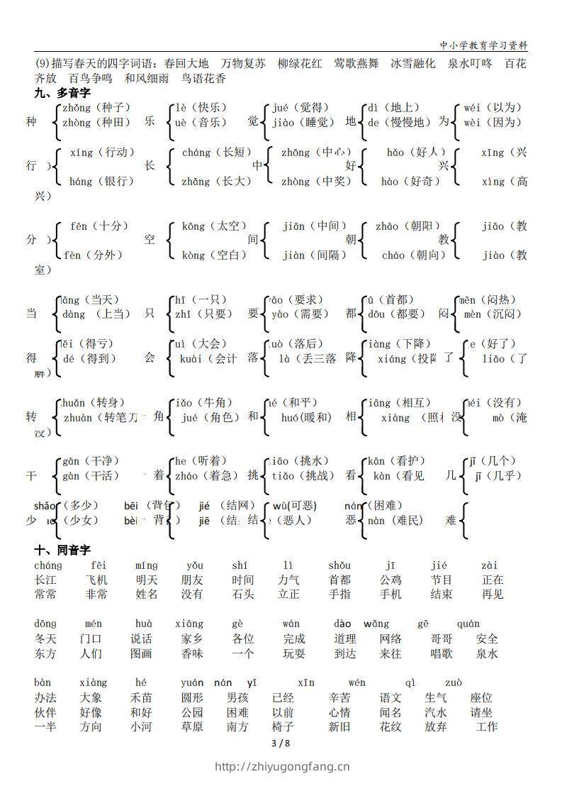 图片[3]-一年级语文下册复习资料(全面、经典)-学习资料站