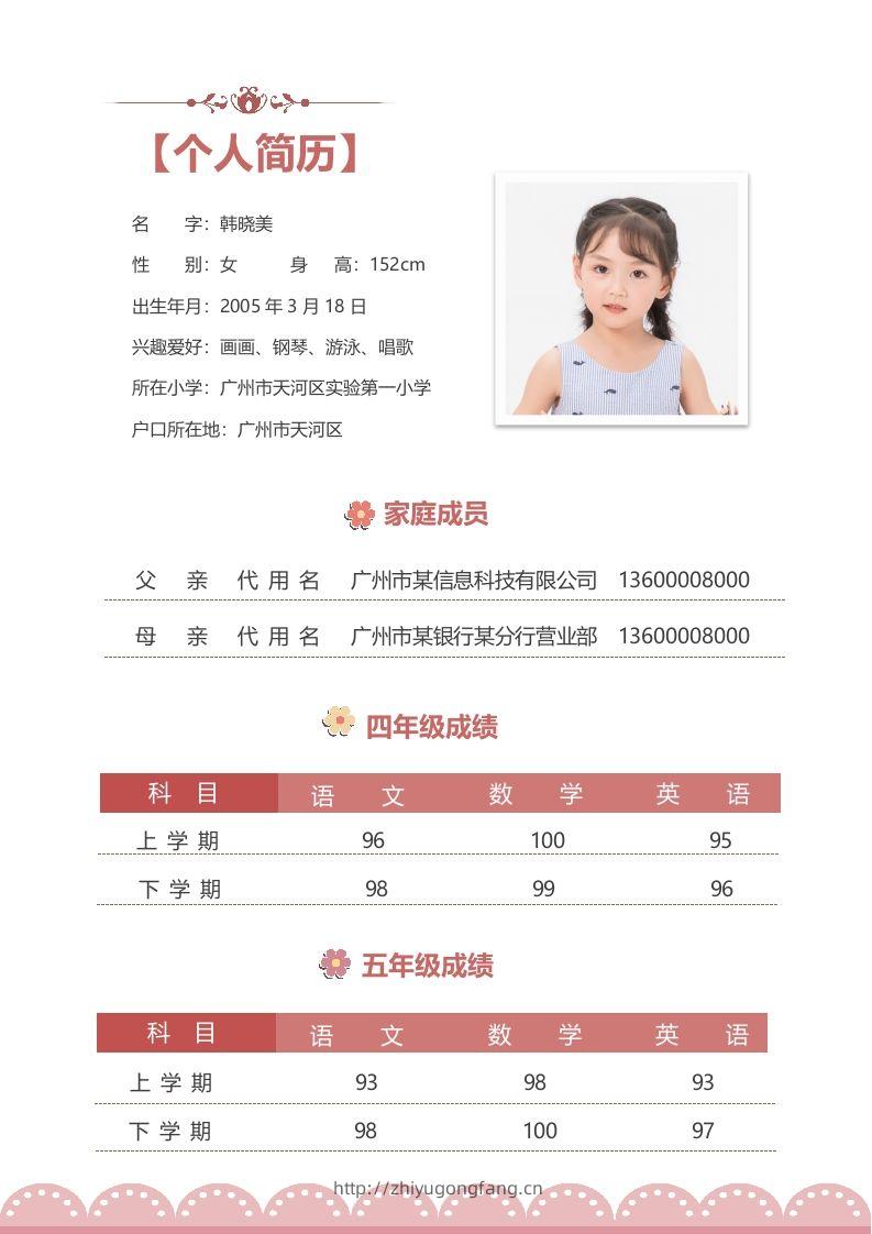 图片[2]-精选-小升初简历37-学习资料站