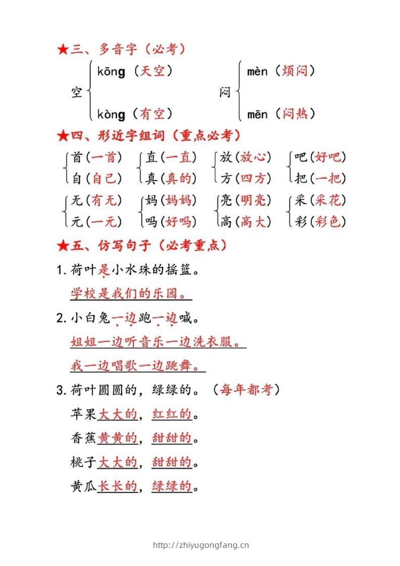 图片[2]-一下语文第六单元考点汇总-学习资料站