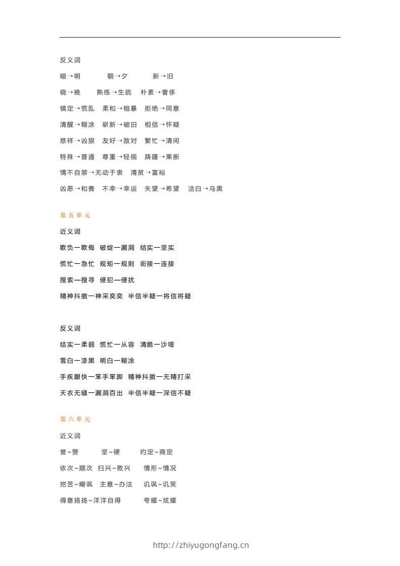 图片[3]-五年级语文下册近义词反义词汇总（部编版）-学习资料站