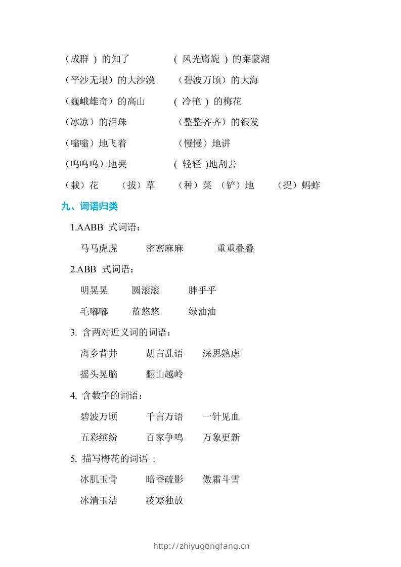 图片[3]-五年级语文下册第一单元单元知识小结（部编版）-学习资料站