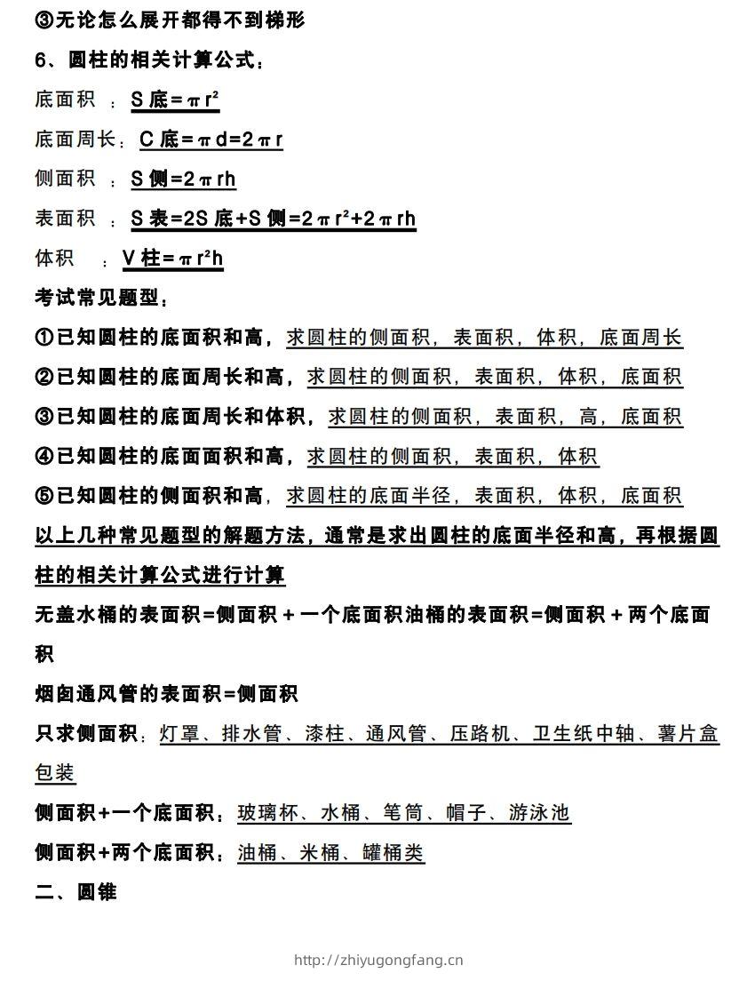 图片[2]-六下数学圆柱和圆锥知识考点-学习资料站