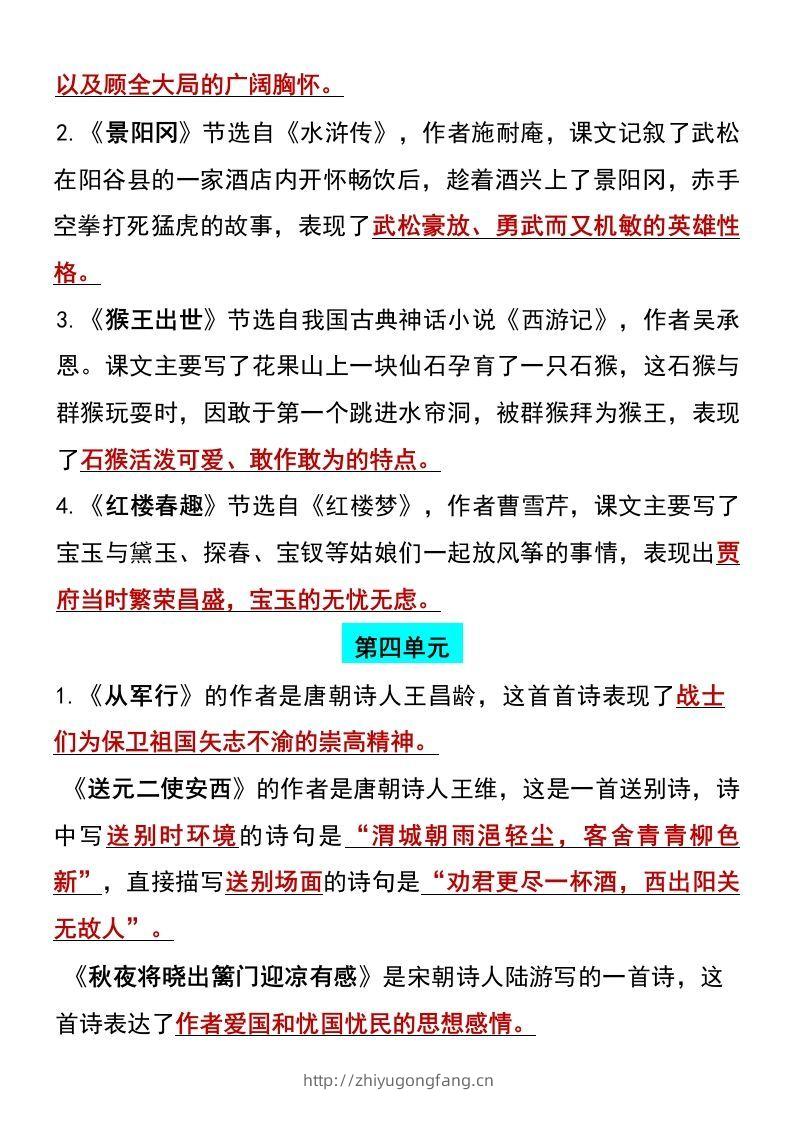 图片[2]-五年级下册语文全册1-8单元精编考点归纳-学习资料站