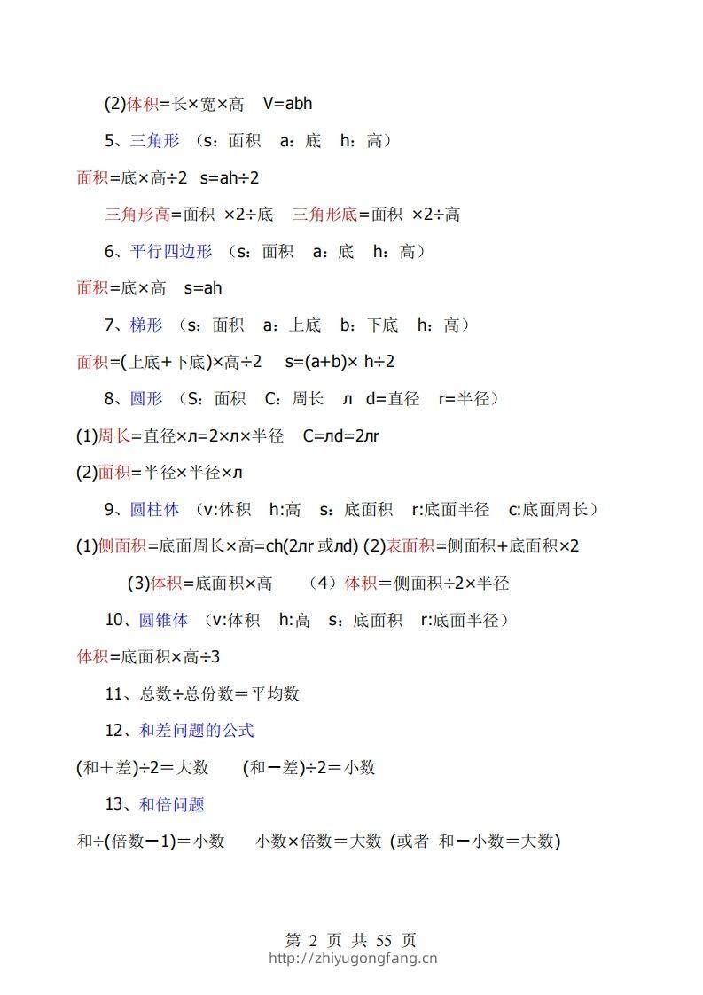 图片[2]-《小学六年级数学知识点归纳》六下数学【北师版】-学习资料站