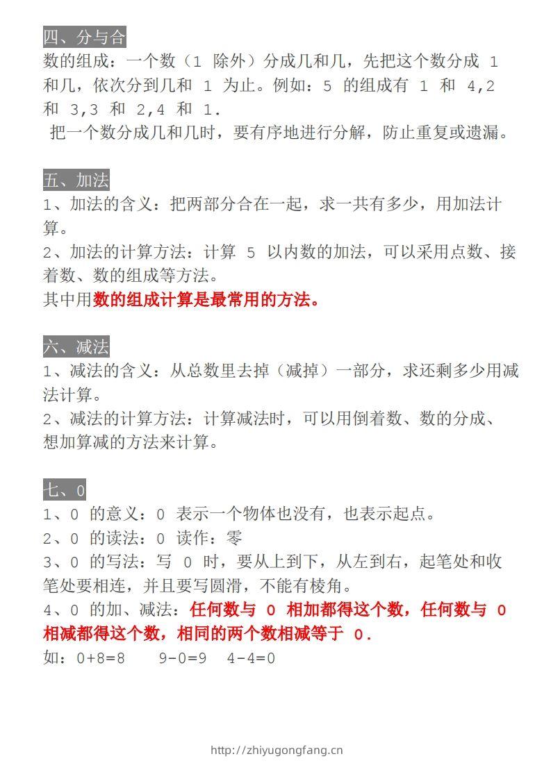 图片[3]-【人教一年级】数学上册必背笔记-学习资料站
