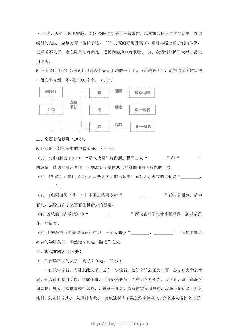图片[2]-2020-2021年河南省洛阳市高一语文上学期期末试卷及答案(Word版)-学习资料站