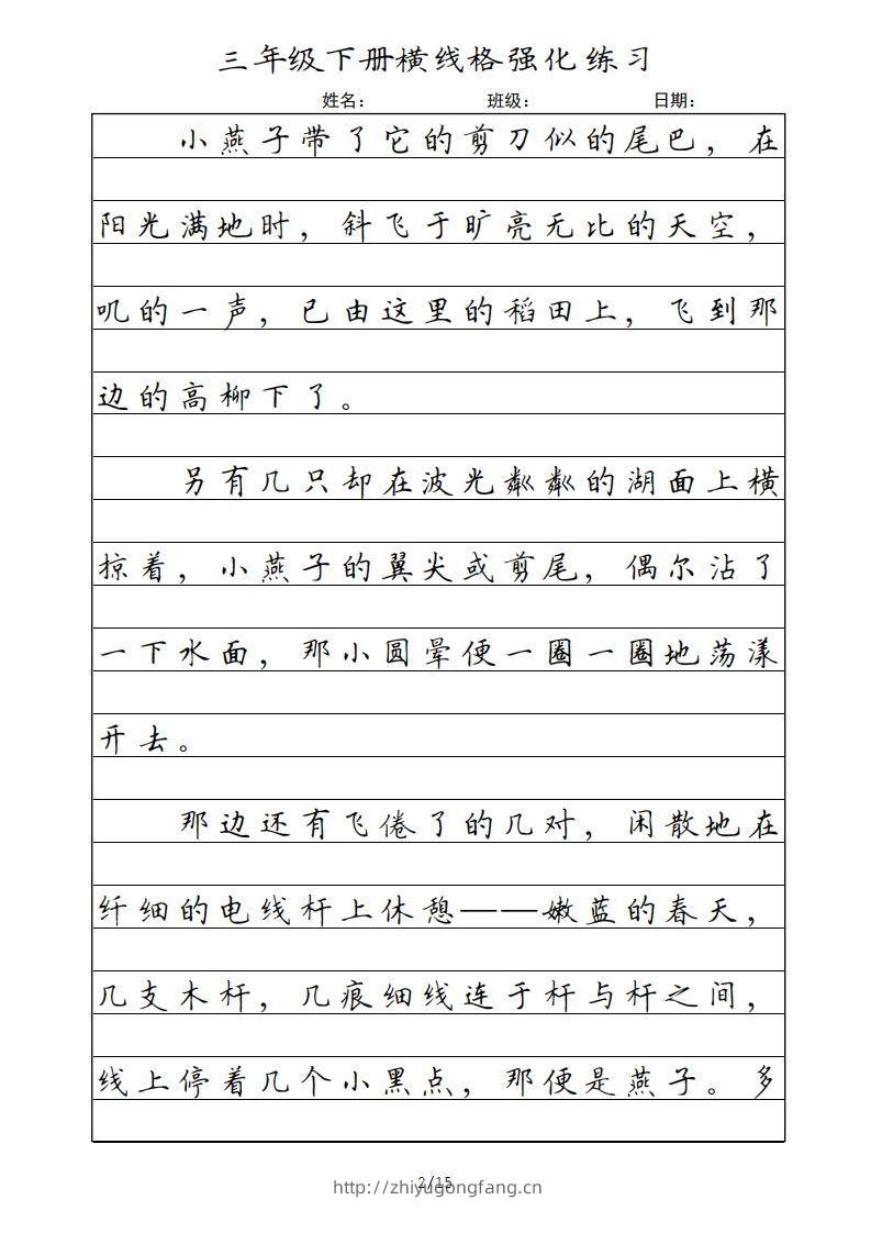 图片[2]-三年级语文下册横线格（部编版）-学习资料站