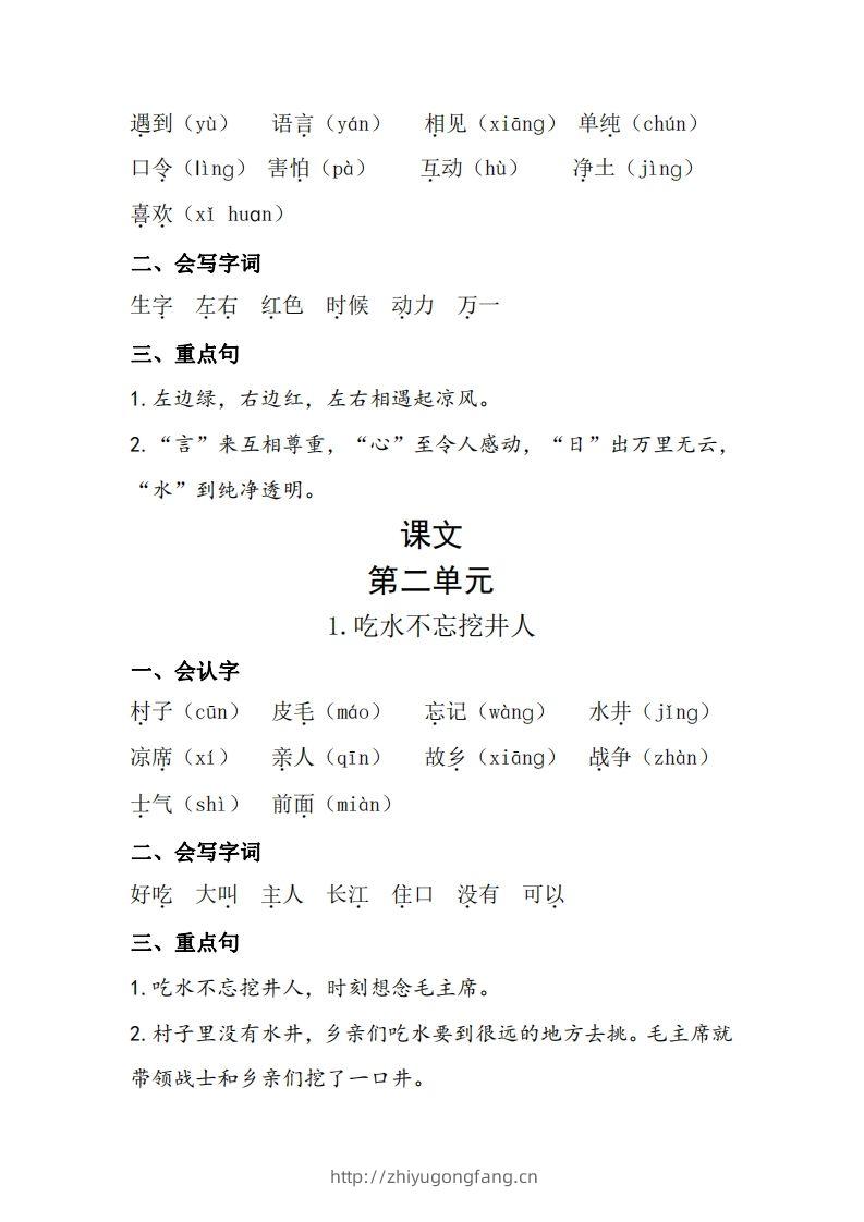 图片[3]-一下语每课+单元考点梳理汇总：常考+易错+积累19页-学习资料站