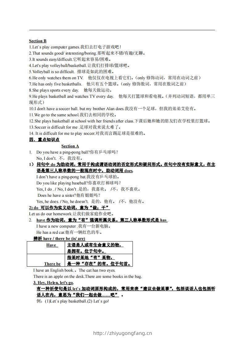 图片[3]-5.人教版七年级上英语Unit5复习提纲-学习资料站