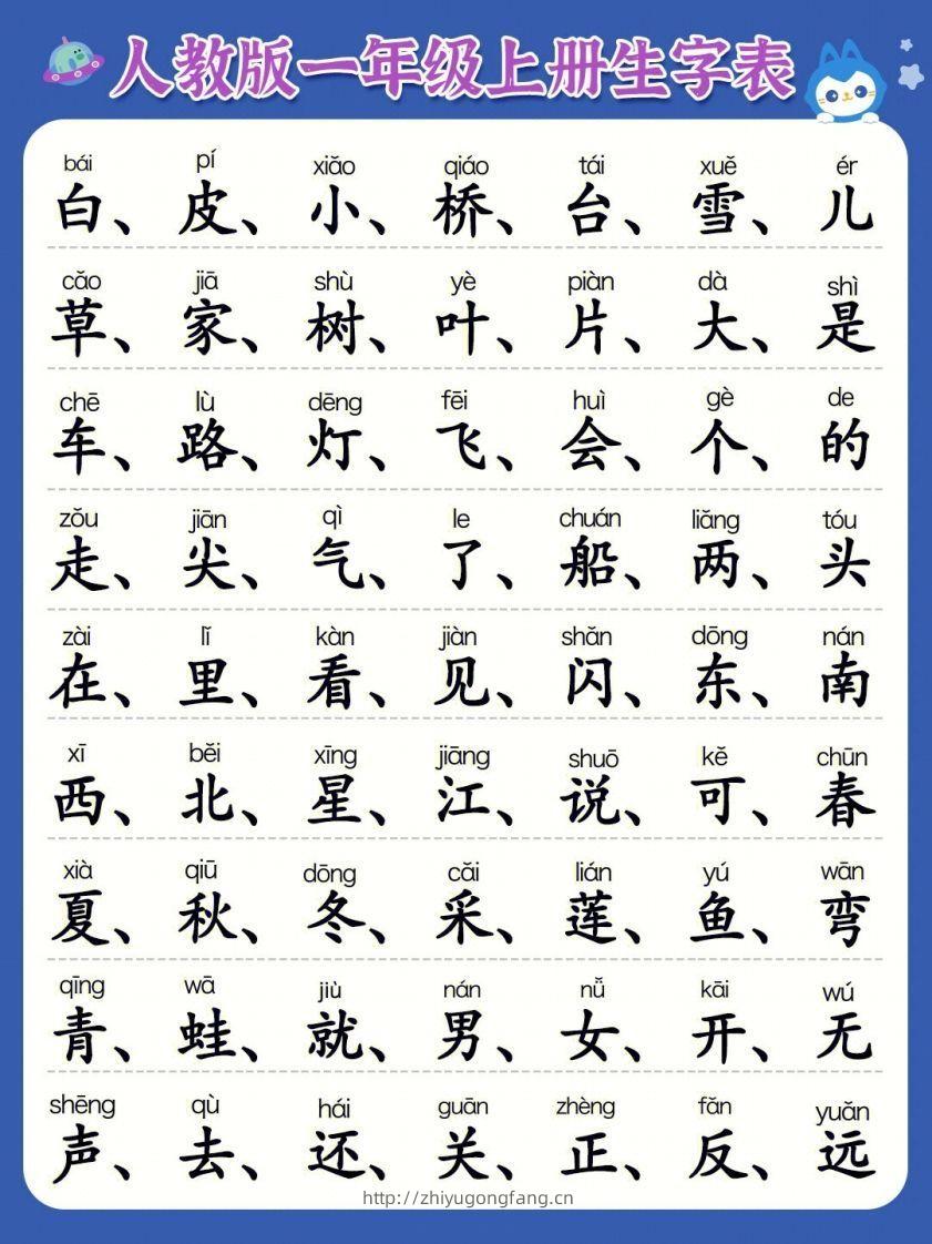 图片[2]-一年级上册必认300字-学习资料站