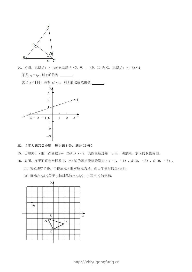 图片[3]-2021-2022学年安徽省合肥市瑶海区八年级上学期期末数学试题及答案(Word版)-学习资料站