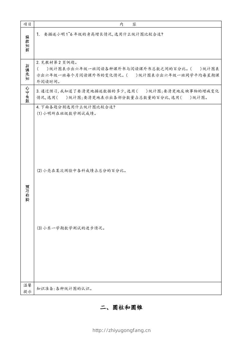 图片[2]-六年级数学下册预习单（苏教版）-学习资料站