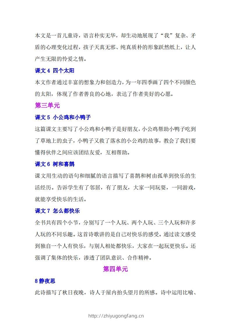 图片[2]-一年级语文下册课文内容中心思想专题归纳汇总-学习资料站