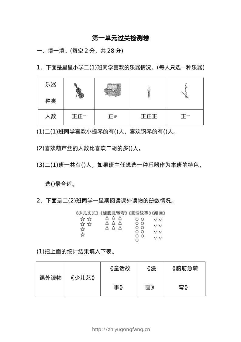 二下数学人教第一单元过关检测卷-学习资料站