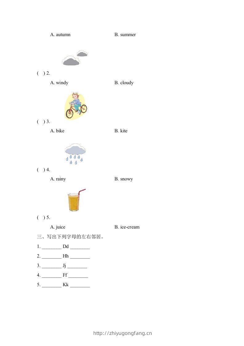 图片[3]-二年级英语下册期中测试(2)（人教版）-学习资料站