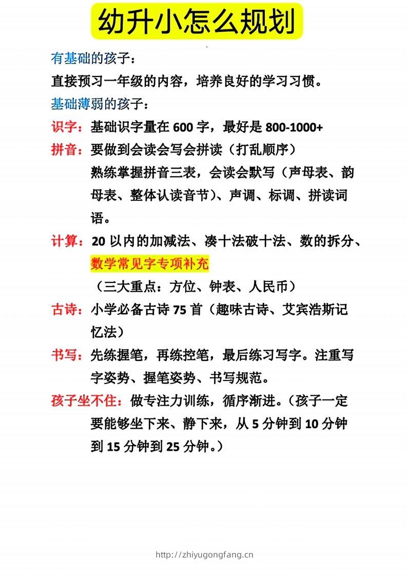 幼升小怎么规划-学习资料站