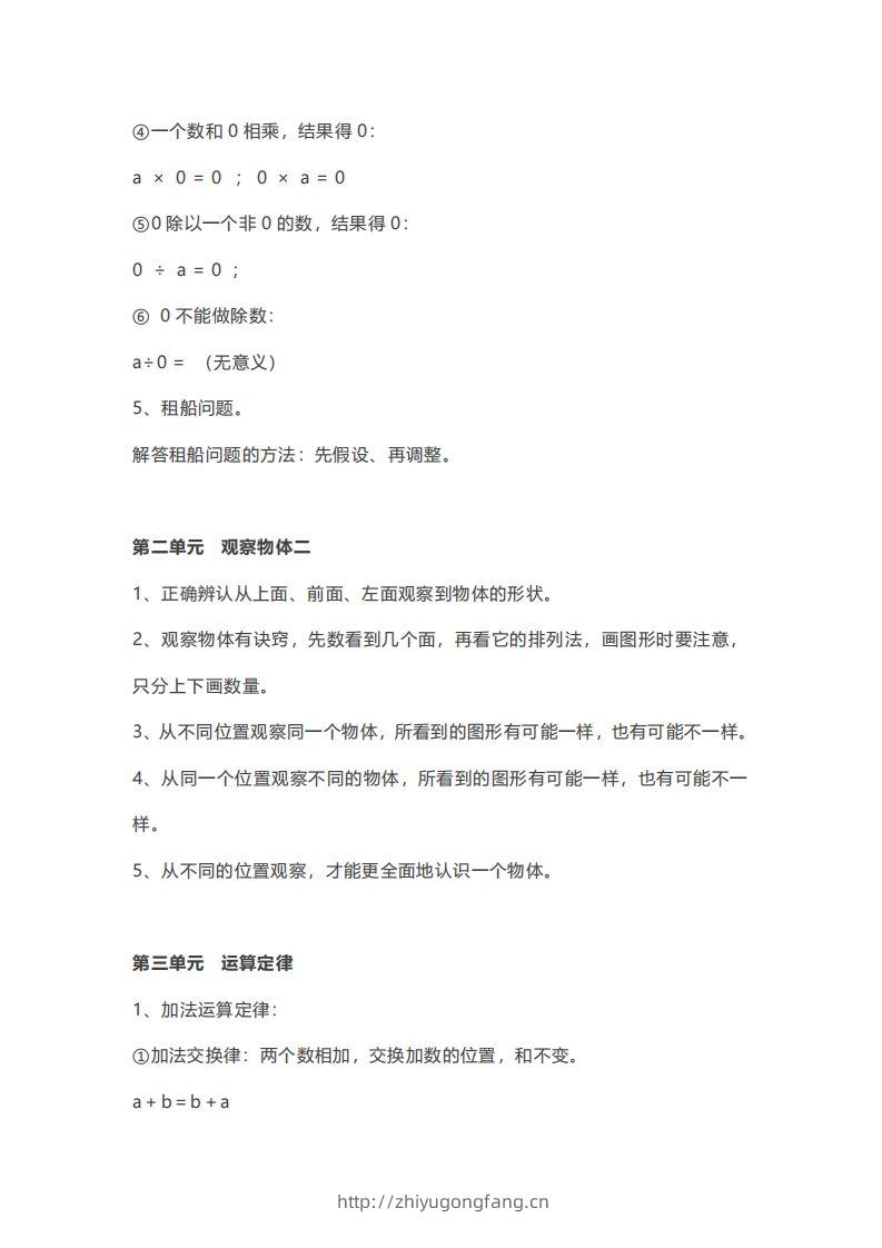 图片[3]-数学四年级下册必背知识点汇总-学习资料站