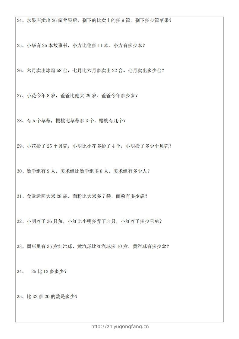 图片[3]-1年级数学应用题大全(含答案).doc-学习资料站