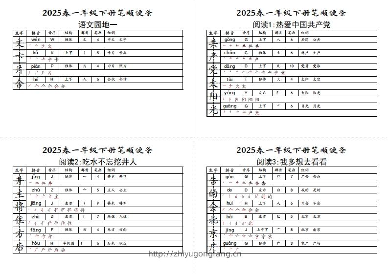 图片[2]-【笔顺小贴贴】一下语文最终版生字预习-学习资料站