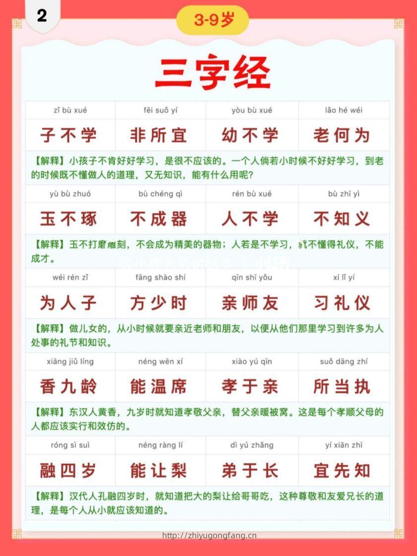图片[2]-三字经｜彩色拼音＋注释版-学习资料站