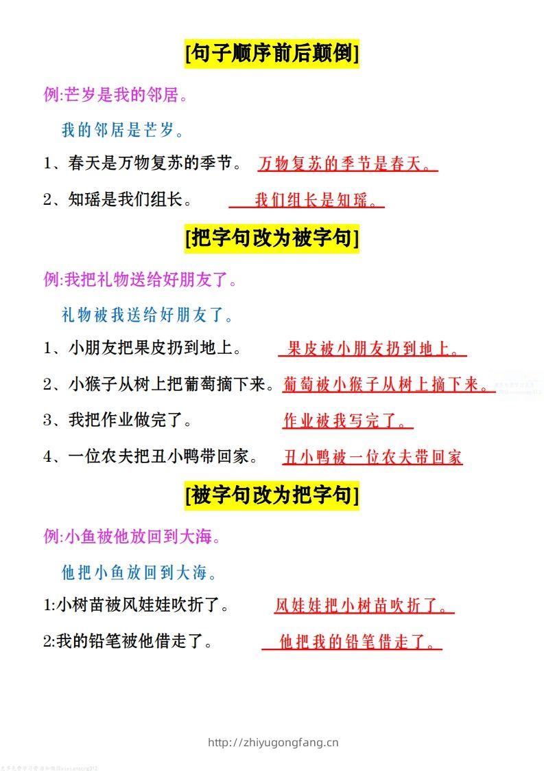 图片[2]-二上语文：句子类型总结-学习资料站
