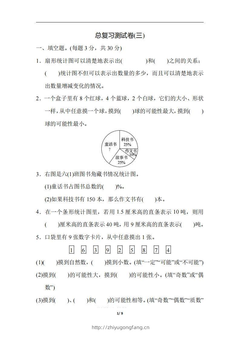 六（下）人教版数学期末总复习测试卷(三)-学习资料站