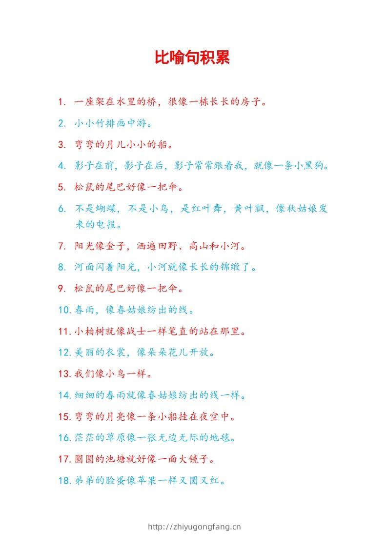 5比喻句积累-学习资料站
