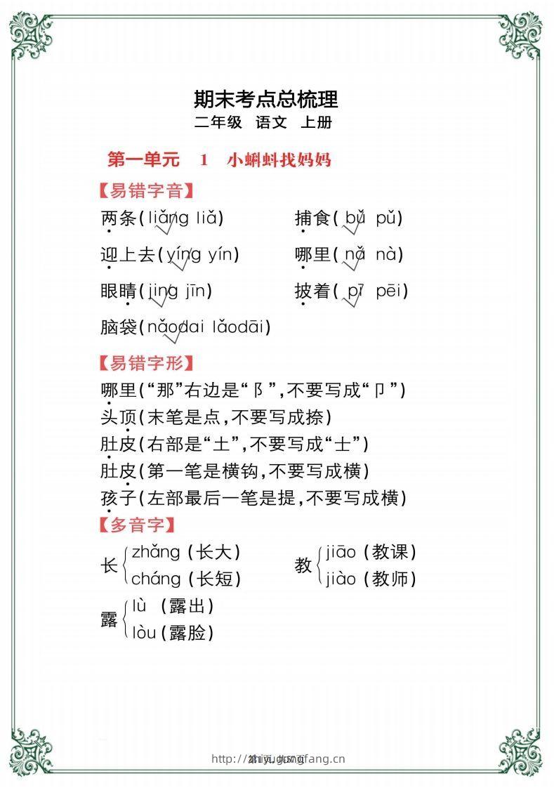 【考点总梳理57页】二上语文-学习资料站