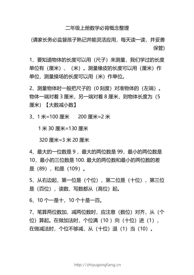 二上数学：必背概念整理-学习资料站
