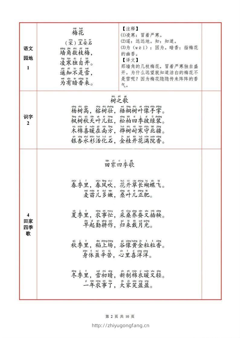 图片[2]-二上语文必背内容默写表-学习资料站