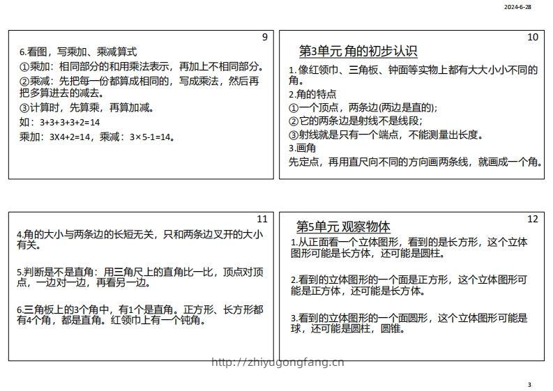 图片[3]-【人教二年级】数学上册必背笔记-学习资料站