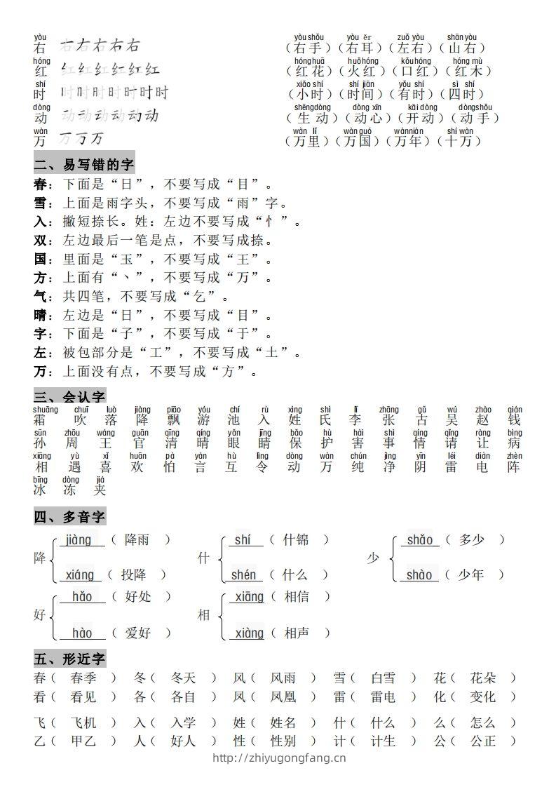 图片[2]-一年级（下册）知识点汇总-学习资料站
