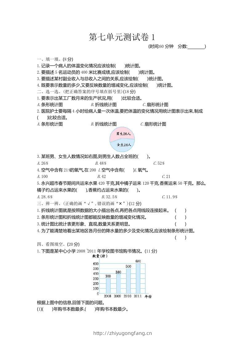 五下（54制）青岛版数学第七单元检测-1-学习资料站