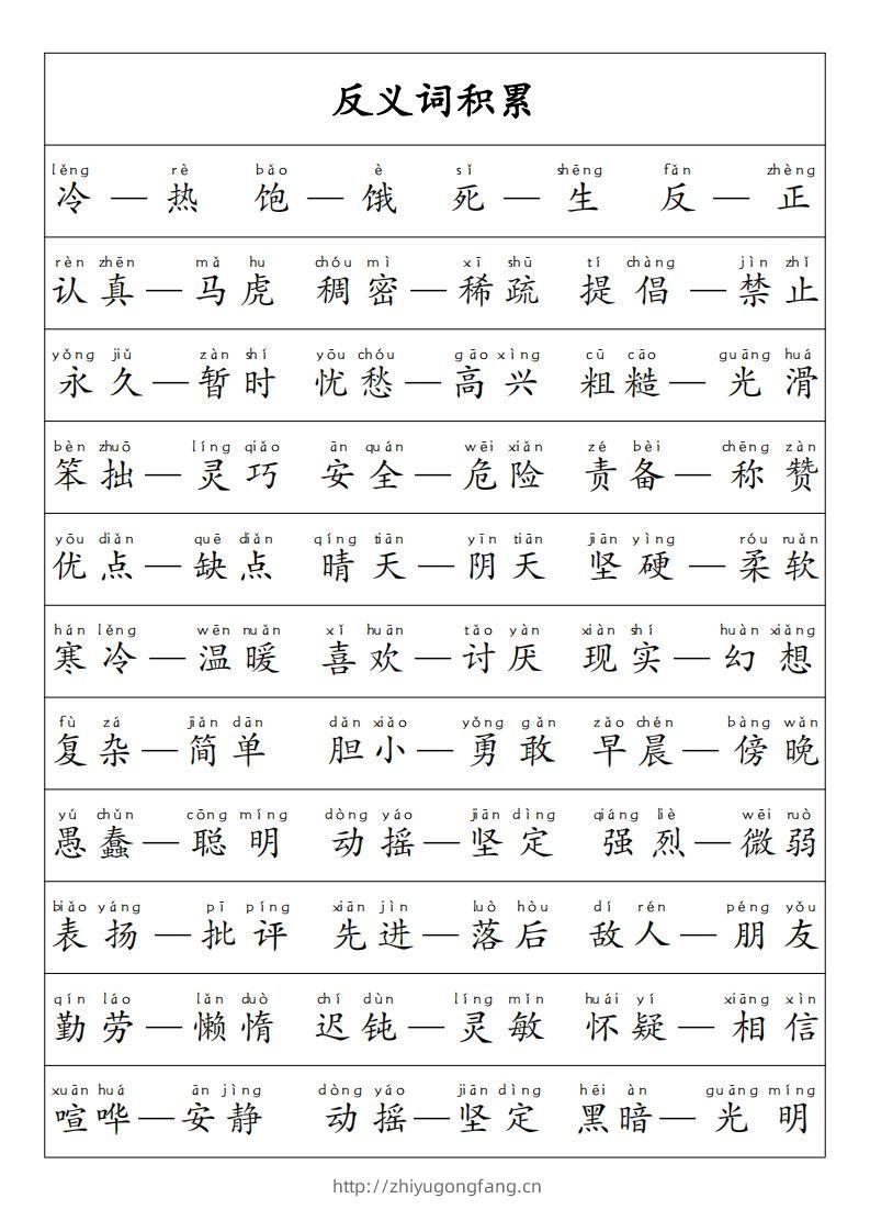 图片[3]-【重点必考词语积累】一上语文-学习资料站