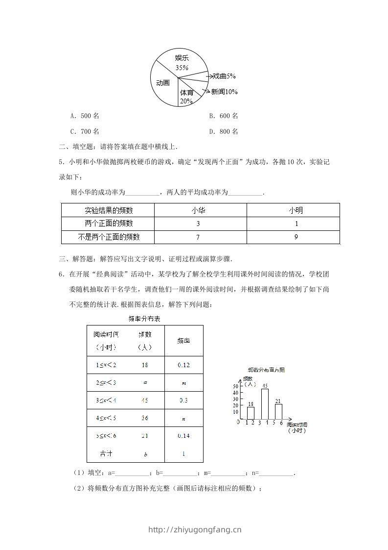 图片[2]-七年级下册数学第十章第三节试卷及答案人教版(Word版)-学习资料站