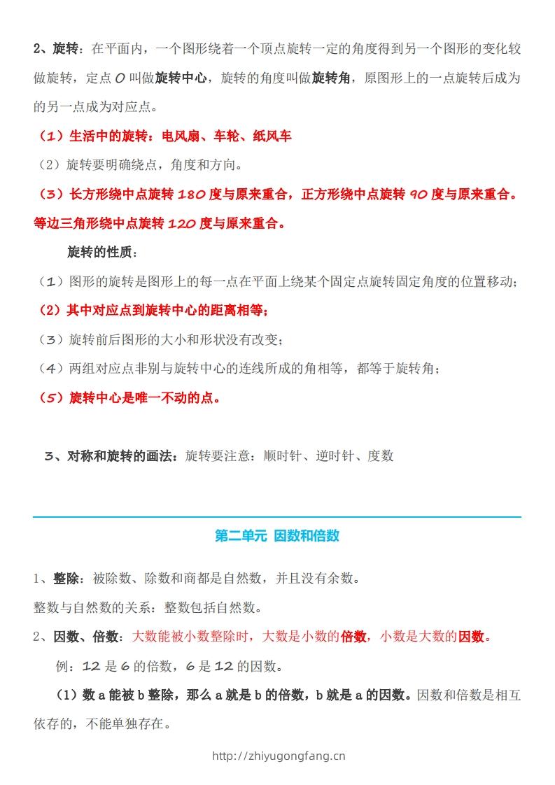 图片[2]-五下数学人教版知识点-学习资料站