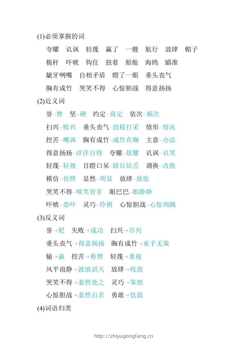 图片[2]-五年级语文下册05.第六单元知识小结（部编版）-学习资料站