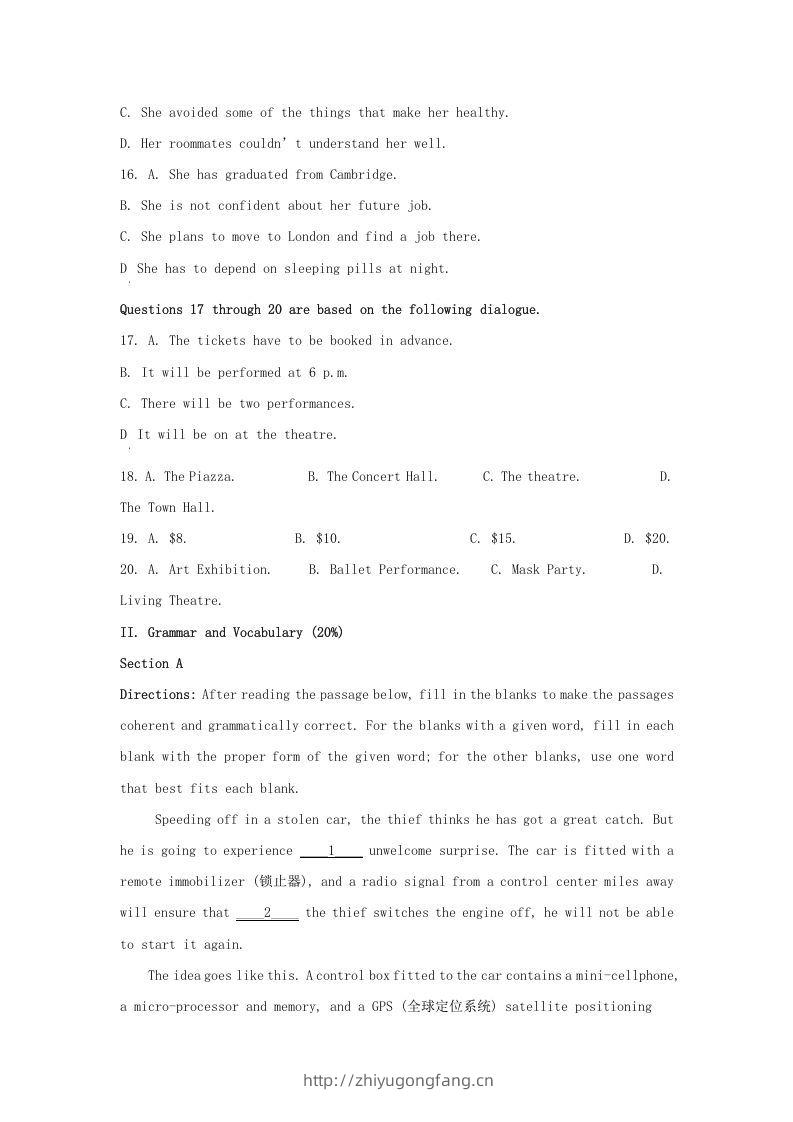 图片[3]-2021-2022学年上海市金山区高三上学期期中英语试题及答案(Word版)-学习资料站