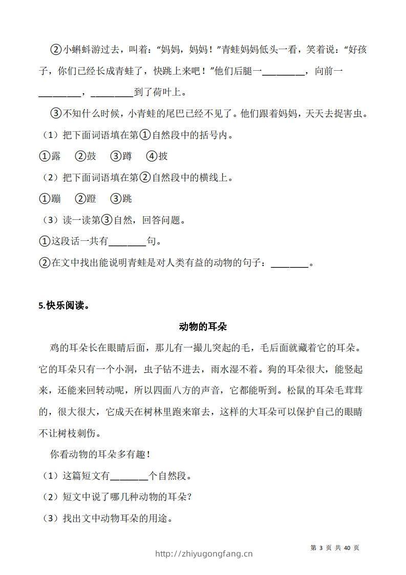 图片[3]-二上语文：阅读专项训练习题50道-学习资料站