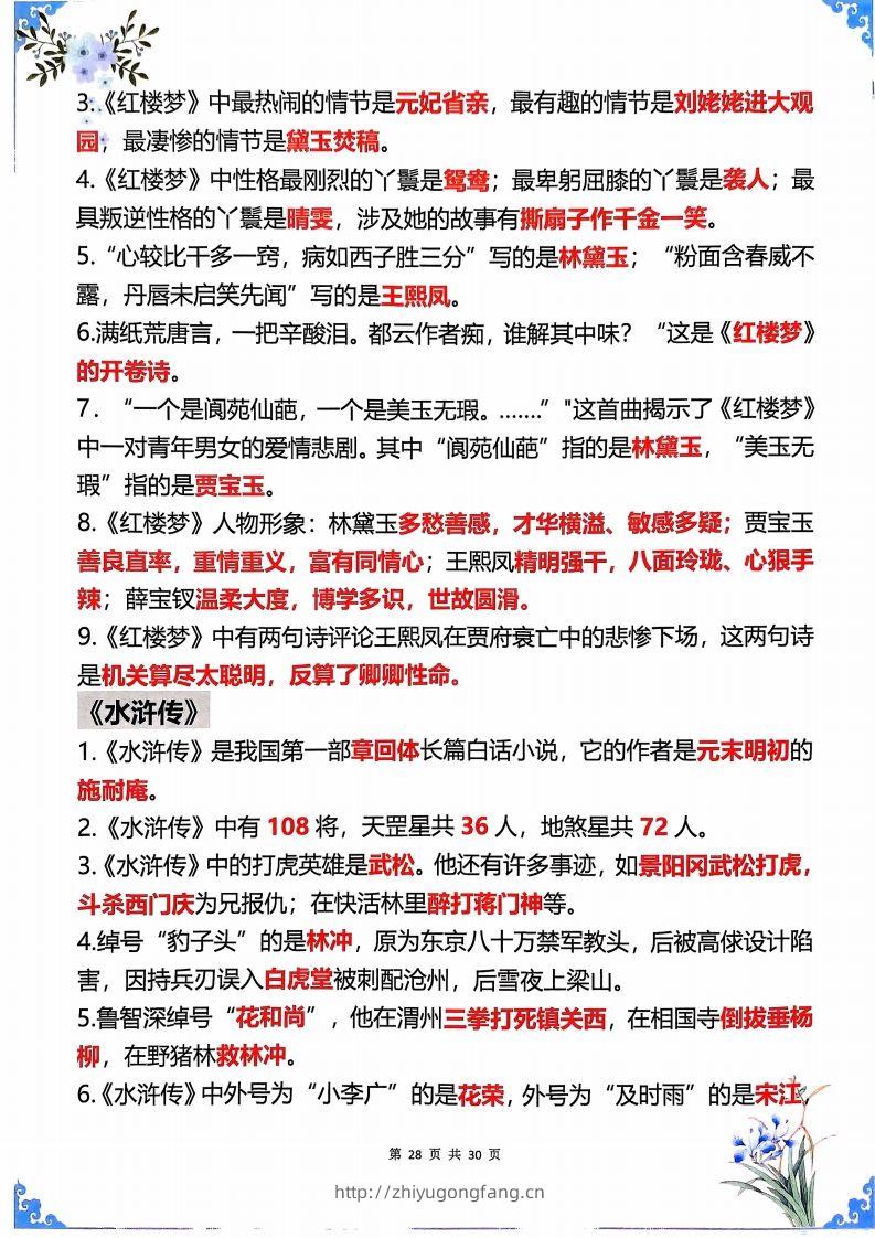 图片[2]-五年级下册语文四大名著常考知识点-学习资料站