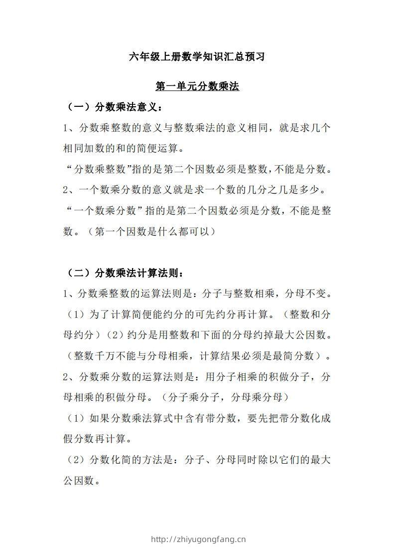 【六上】数学必背汇总-学习资料站